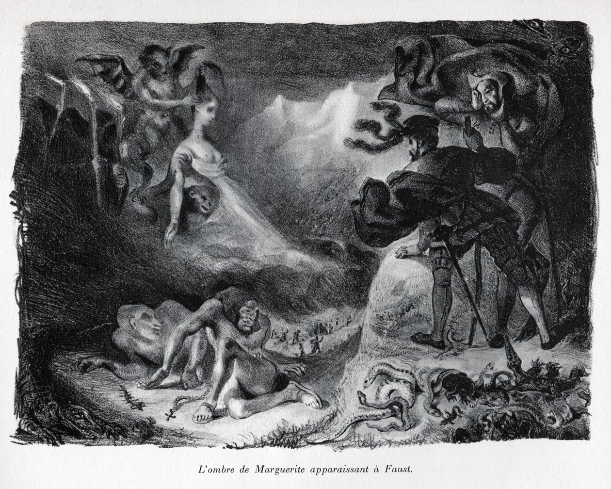 La sombra de Gretschen aparece en Fausto de Ferdinand Victor Eugene Delacroix