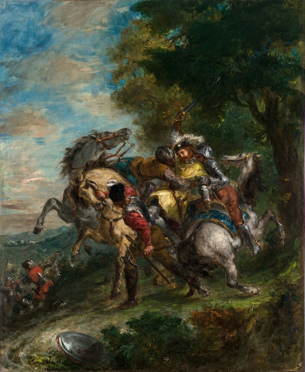 Weislingen capturado por los hombres de Gotz de Ferdinand Victor Eugene Delacroix