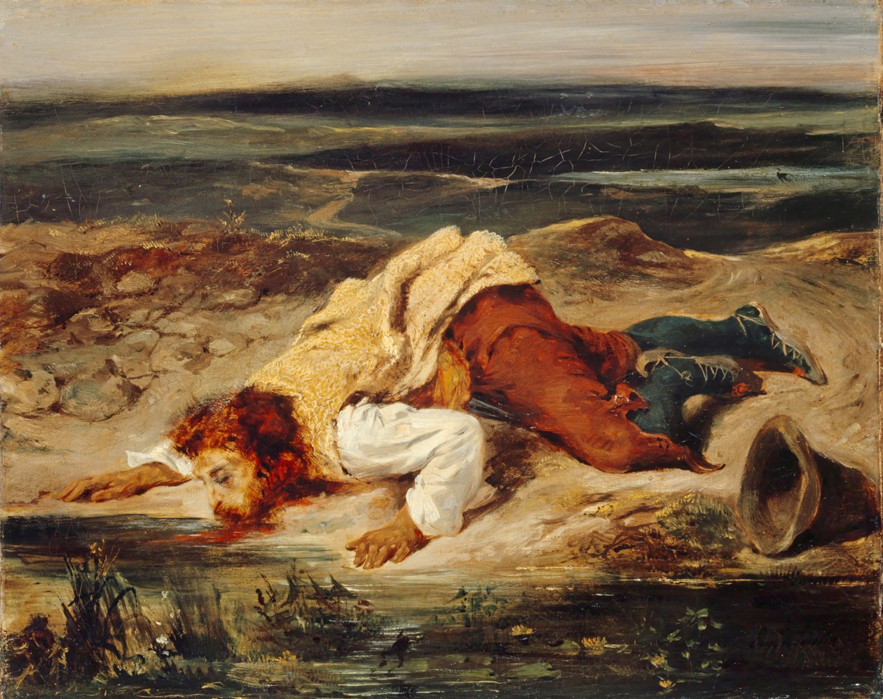 Bandido herido (Pastor romano), c.1825 de Ferdinand Victor Eugene Delacroix