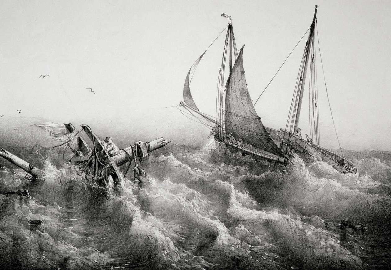 Después de la tormenta, por Ferdinand Perrot (1808-1841), litografía de Ferdinand Victor Perrot