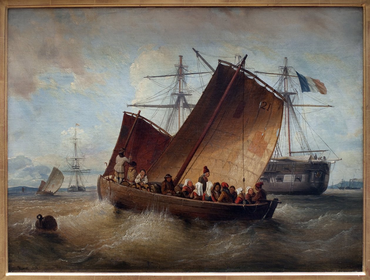 El barco de Plougastel. Pintura de Ferdinand Perrot (1808-1841) de Ferdinand Victor Perrot