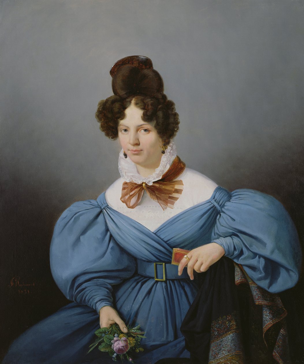 Retrato de una dama, c.1830 de Ferdinand Wachsmuth