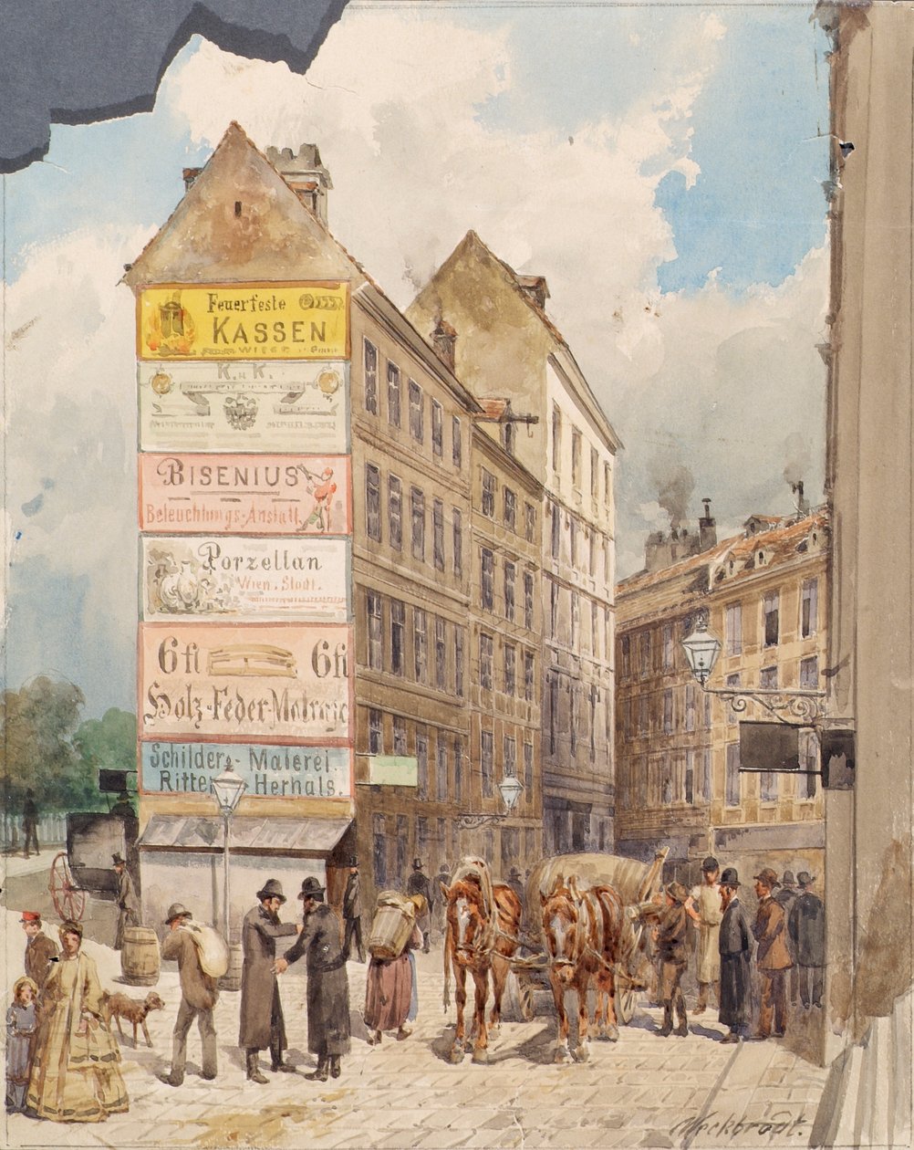 Kohlmessergasse y Salzgries en Ruprechtsstiege de Ferdinand Weckbrodt