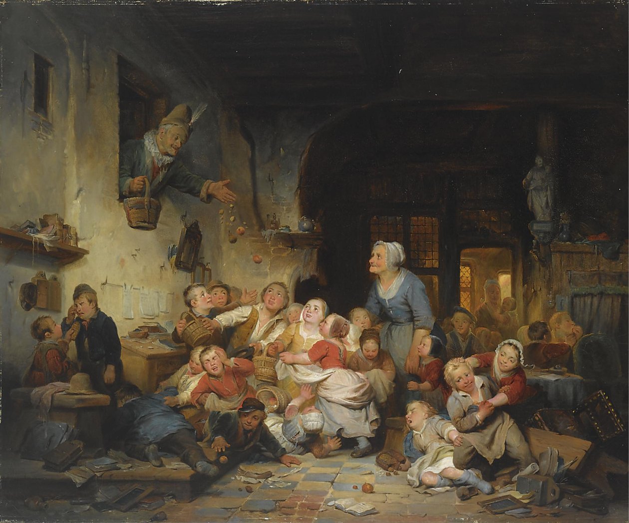 La Escuela del Pueblo de Ferdinand de Braekeleer the Elder