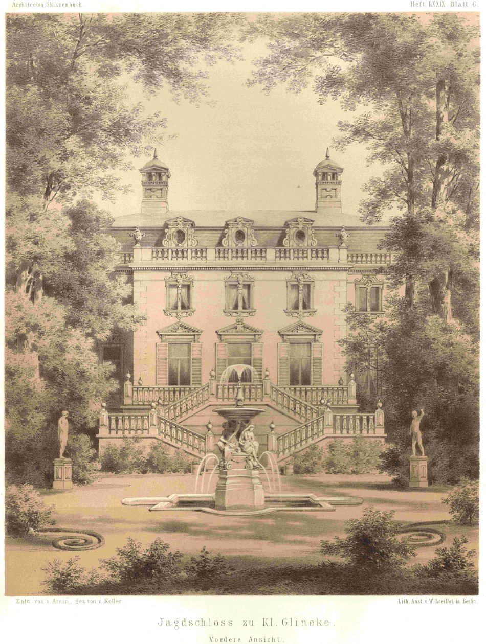 Berlín Jagdschloss Glienicke vista frontal de Ferdinand von Arnim