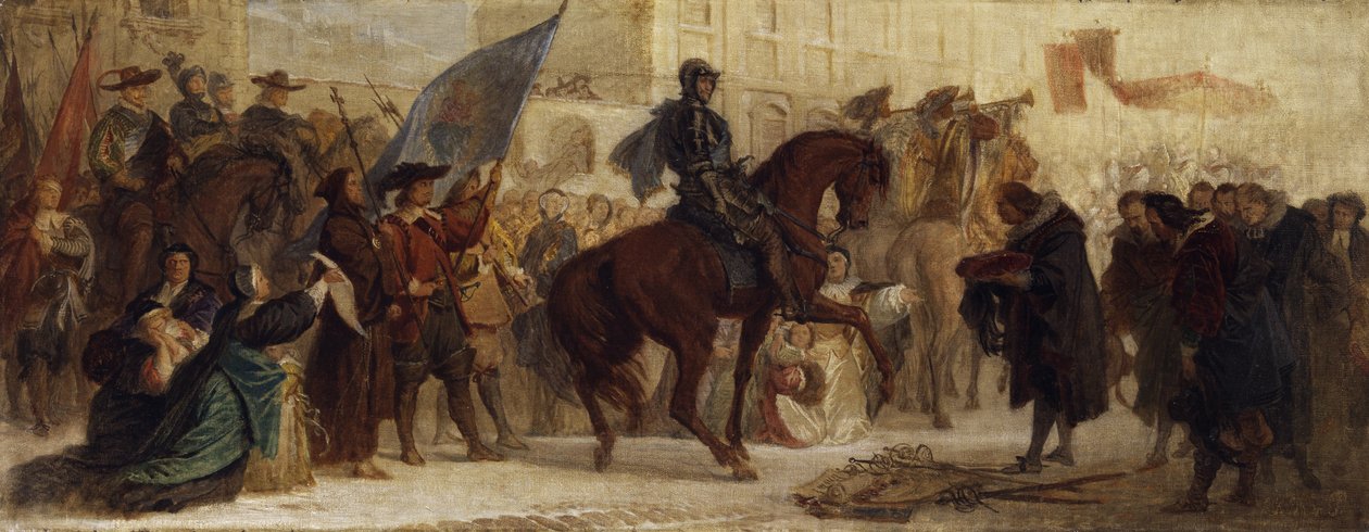 Entrada de Maximiliano I en Praga tras la Victoria en la Montaña Blanca en 1620 de Ferdinand von Piloty