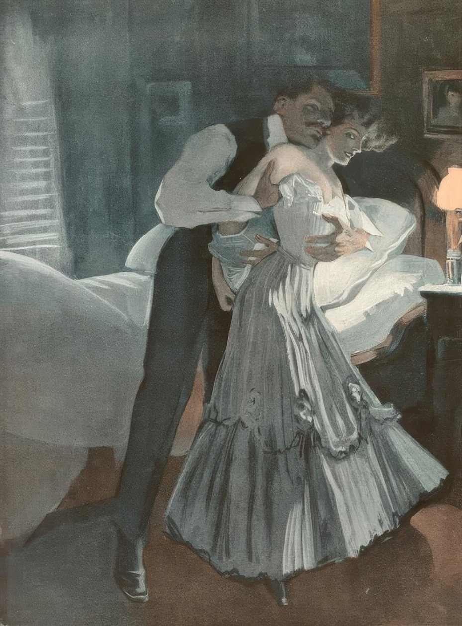 Déjame cubrir la jaula rápidamente, Hansi está mirando. de Ferdinand von Reznicek