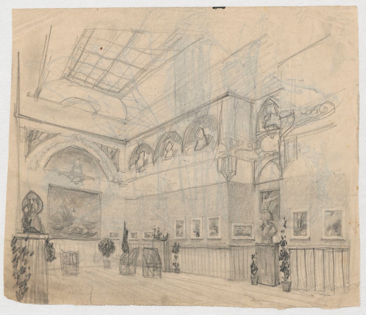 Exposición con pinturas de Ferdynand Ruszczyc, reverso: detalles de la exposición de Ferdynand Ruszczyc