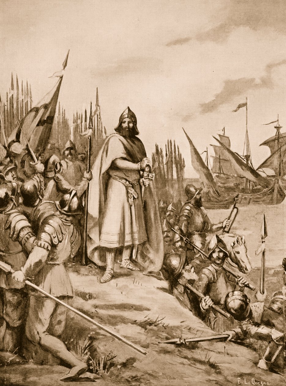 Erik el Santo desembarca en la costa de Finlandia, 1157 de Fernand Le Quesne