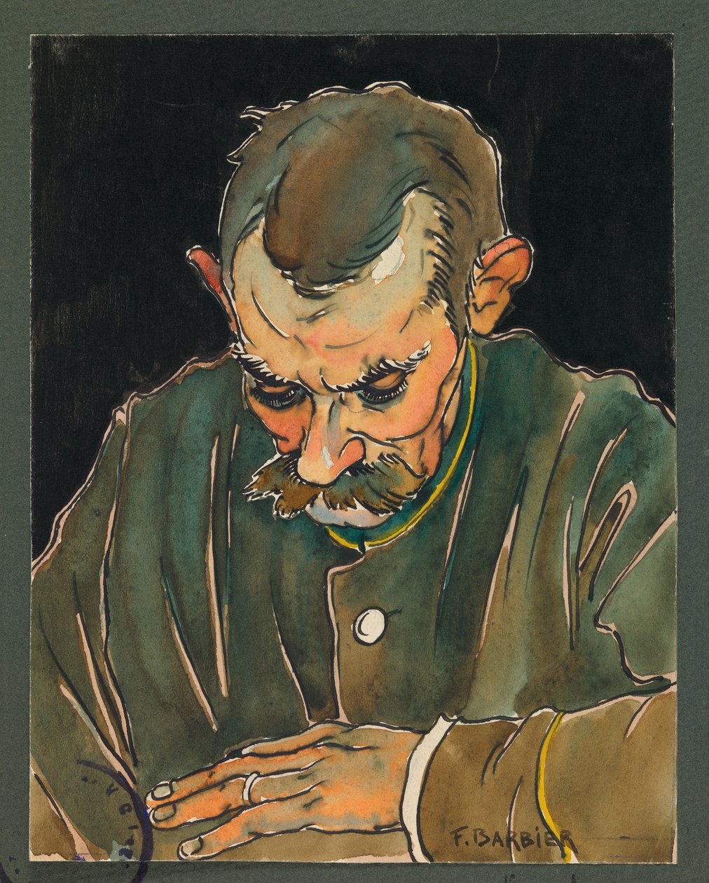 Phongeron lee la carta de su mujer, Gustrow de Fernand Barbier