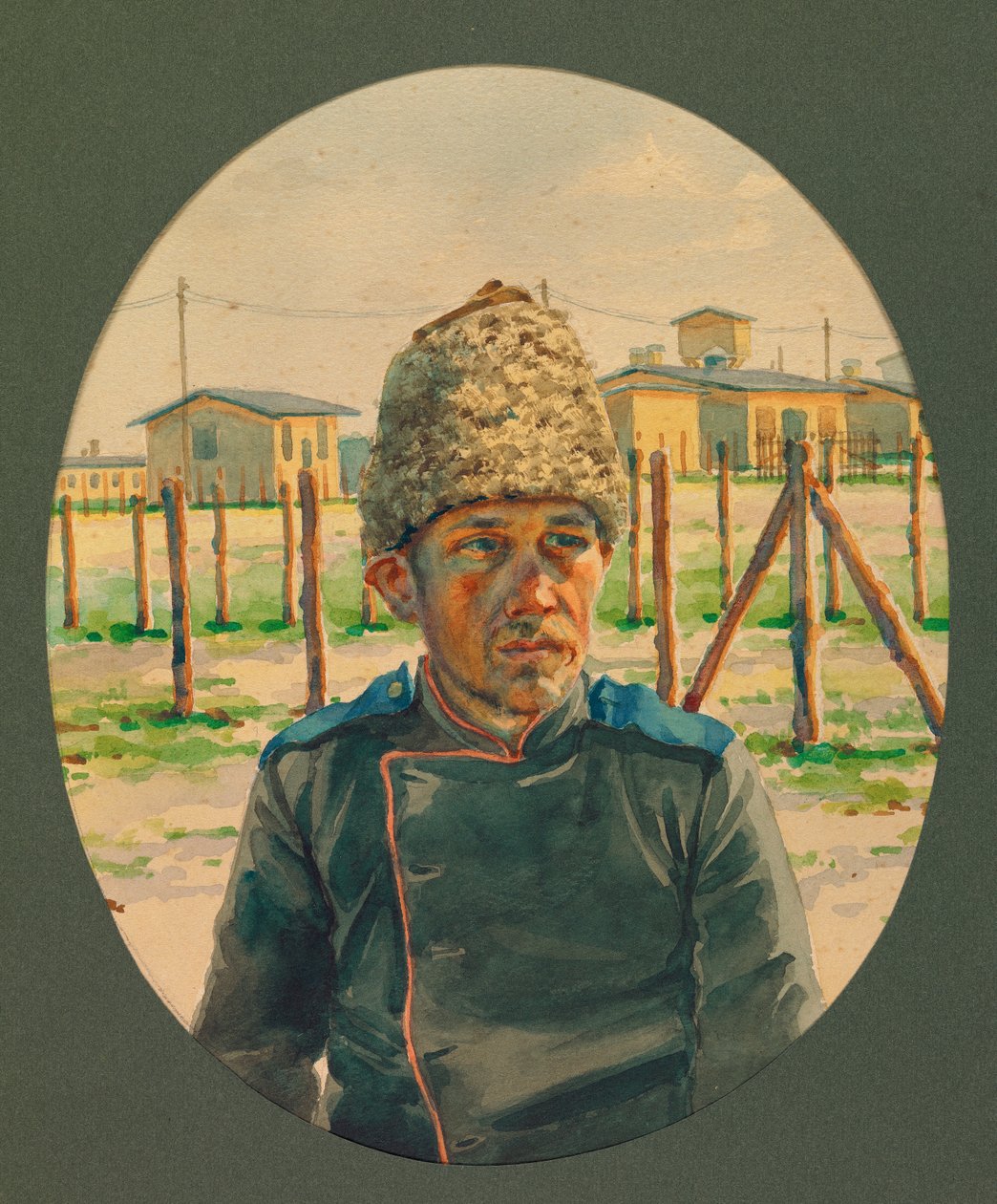 Retrato de un artillero ruso saliendo del hospital, Gustrow de Fernand Barbier