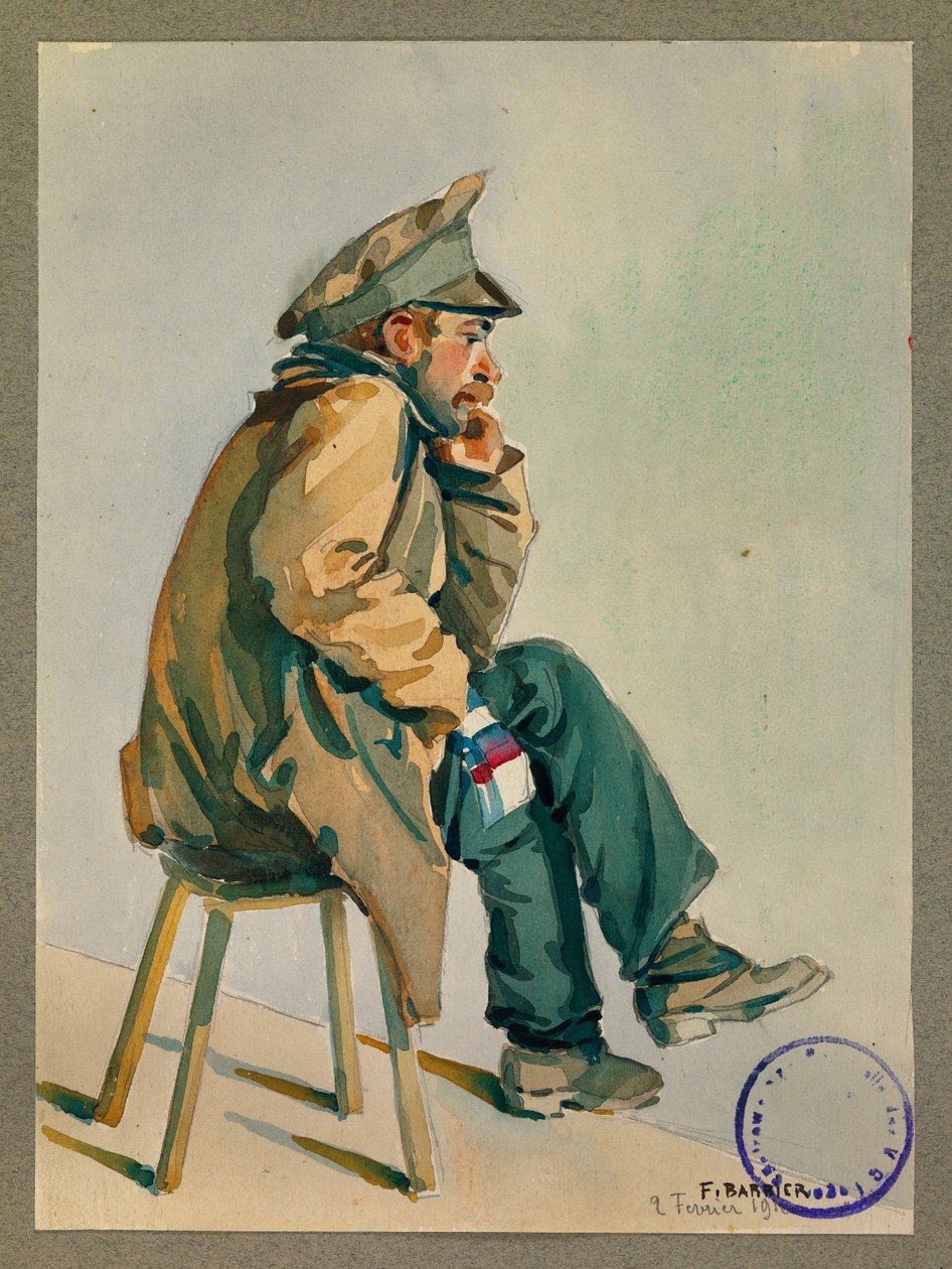 Prisionero ruso a la espera de examen médico, Gustrow de Fernand Barbier
