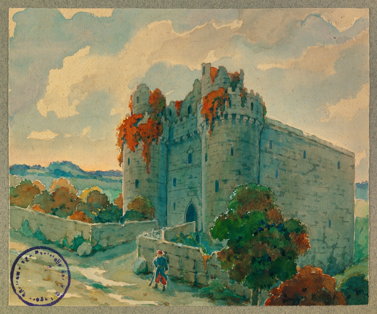 El 306 de infantería descansando, castillo de Berzy le Sec de Fernand Barbier