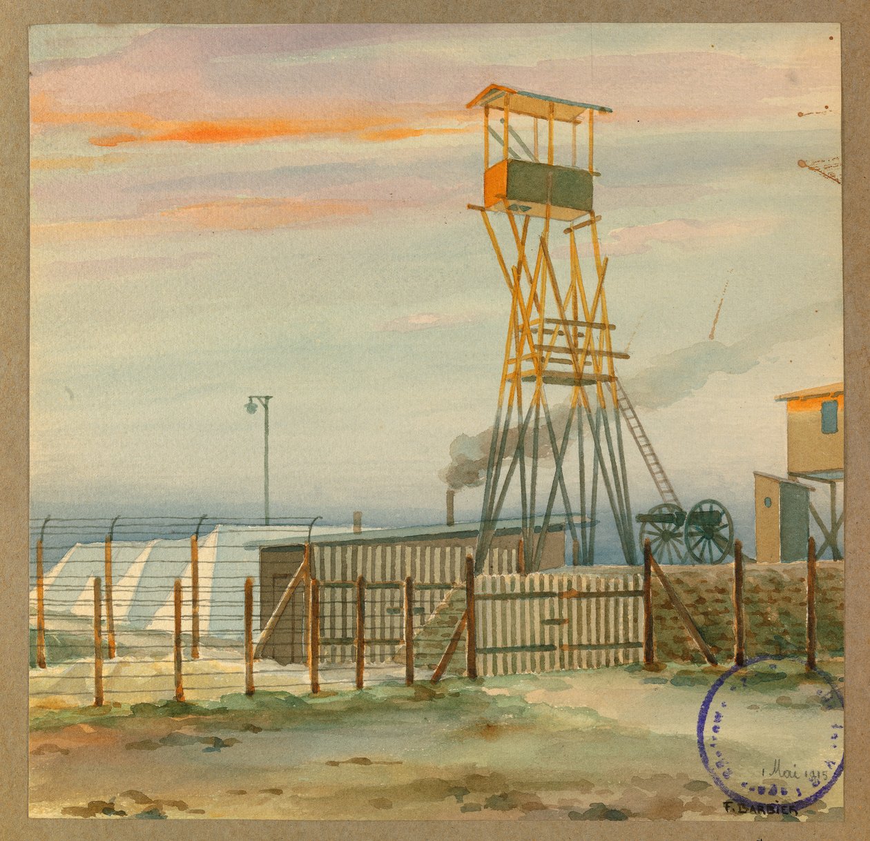 observatorio del antiguo campamento con sus tiendas de Fernand Barbier