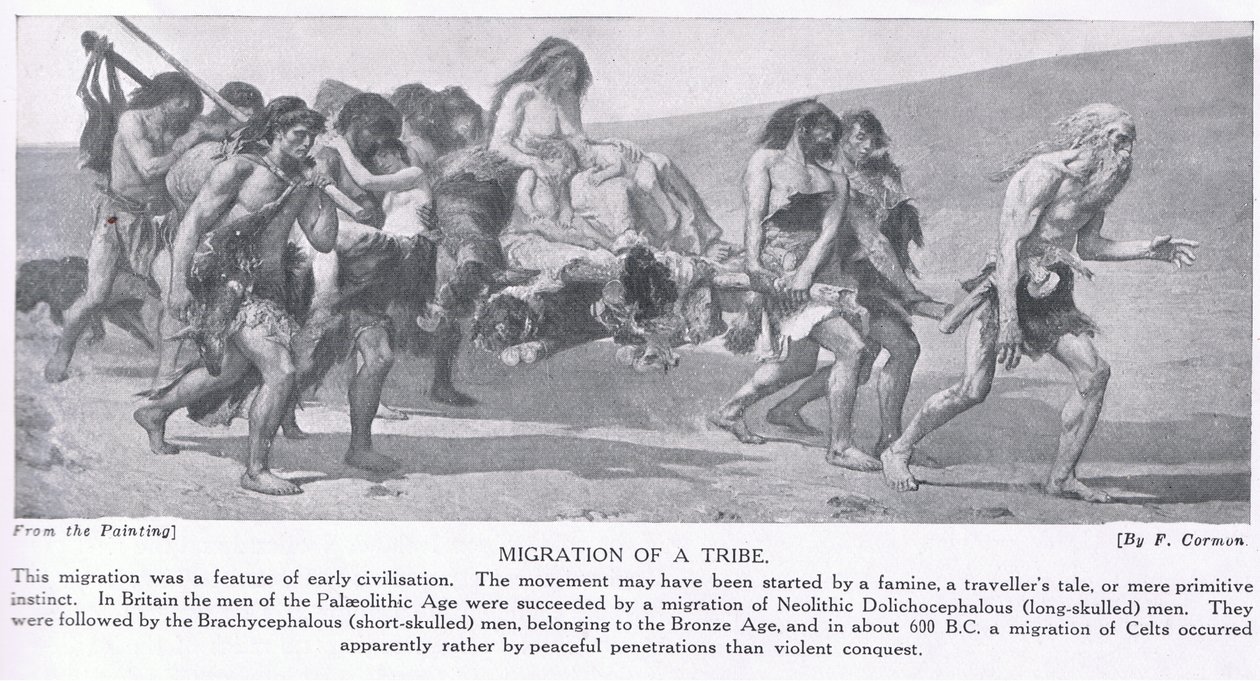 Migración de una tribu, ilustración de 