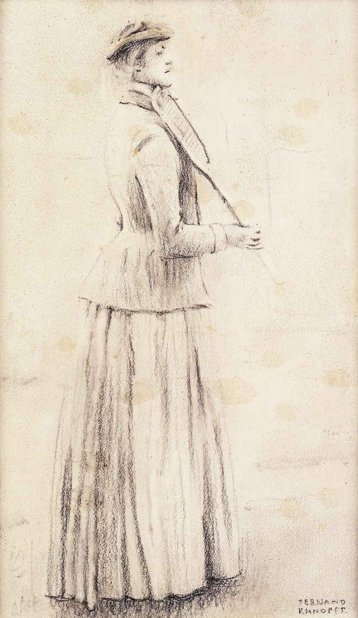 Una Jugadora de Tenis; Estudio para "Memorias", c.1887 de Fernand Khnopff