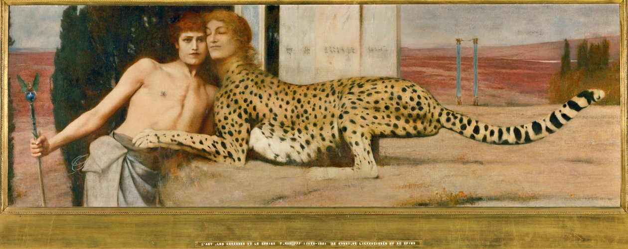 El Arte/La Esfinge (óleo sobre lienzo) de Fernand Khnopff