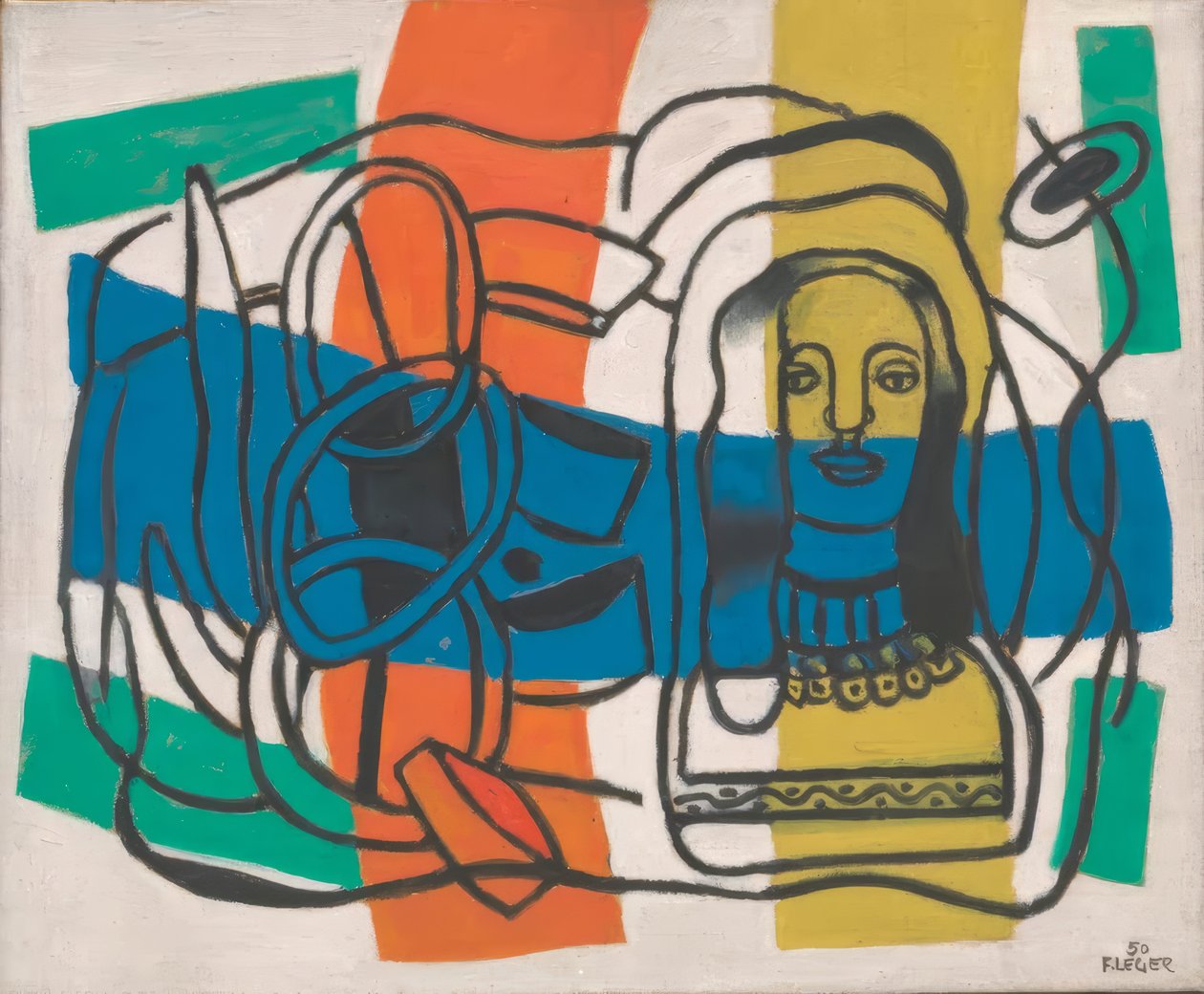 Composición con estatuilla de Fernand Leger
