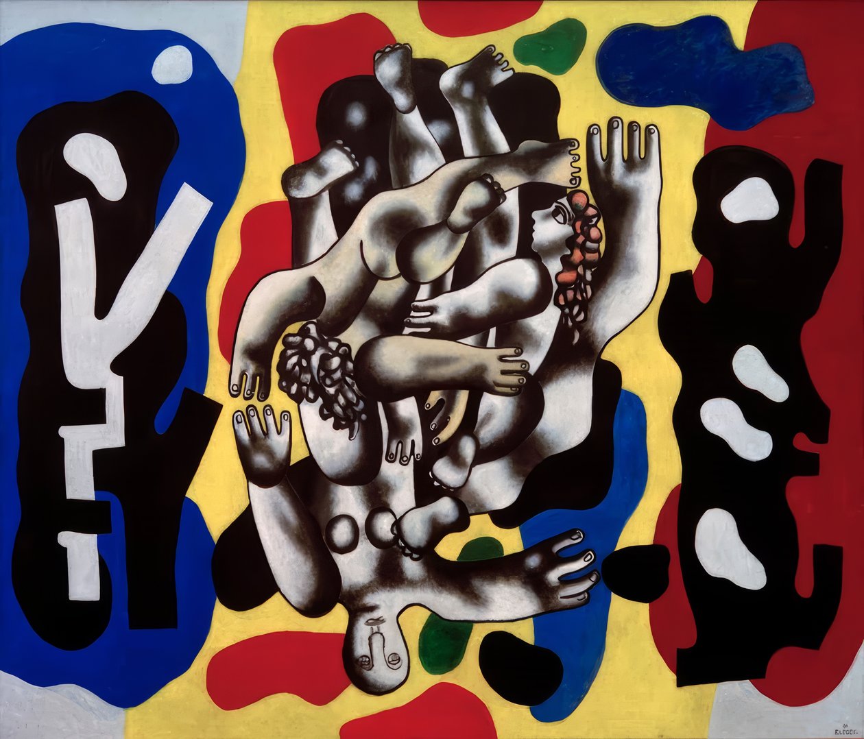 Buzo sobre fondo amarillo de Fernand Leger
