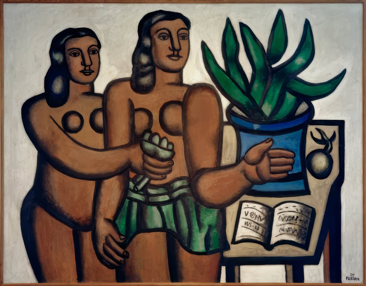 Dos mujeres con jarrón azul de Fernand Leger