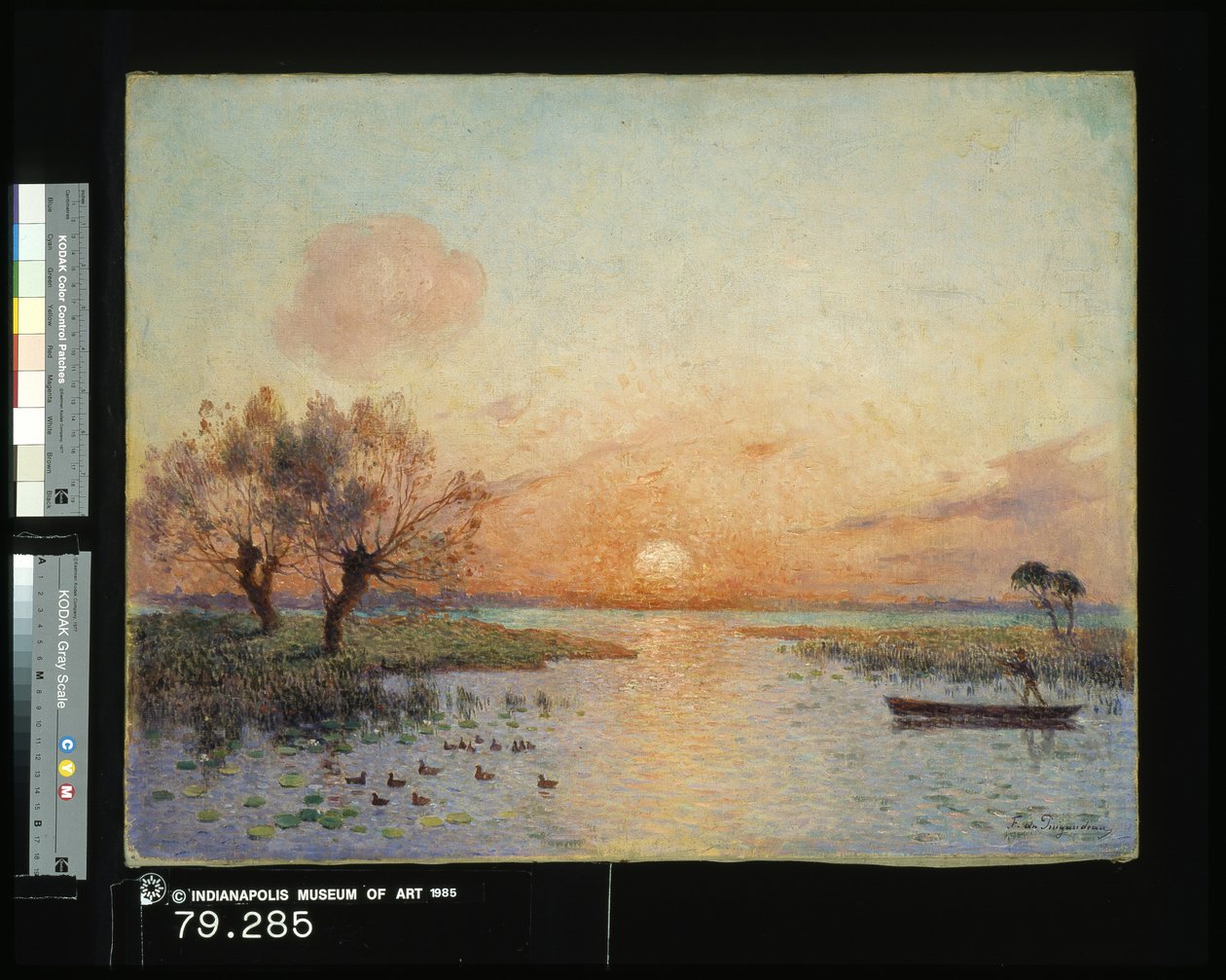 El estanque al atardecer (La Mare Au Coucher Du Soleil) (óleo sobre lienzo) de Fernand Loyen du Puigaudeau