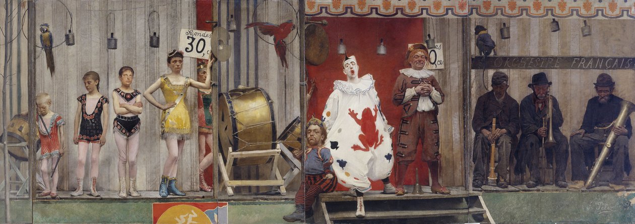 Grimaces y miseria - Les Saltimbanques, en 1888 (óleo sobre lienzo) de Fernand Pelez