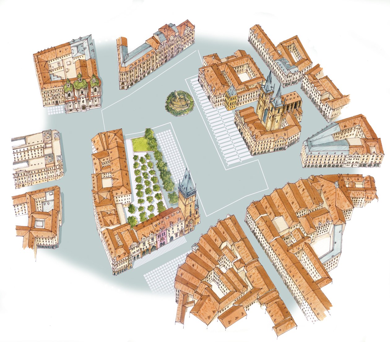 Plaza de la Ciudad Vieja. Praga, Chequia de Fernando Aznar Cenamor