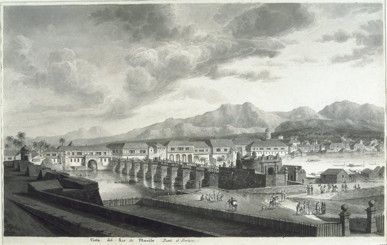 Vista del Fuerte Santiago en Manila de Fernando Brambila