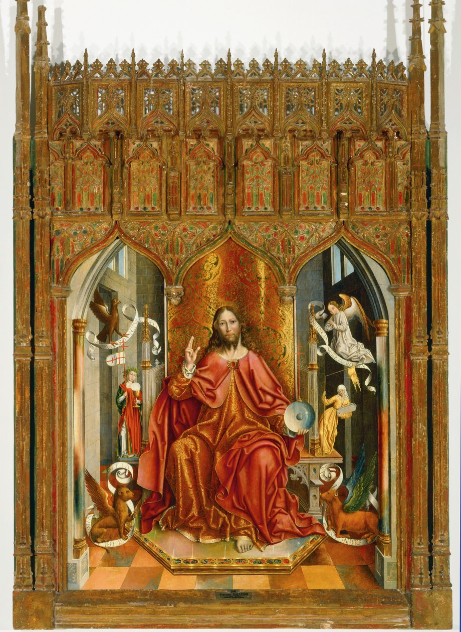 Jesucristo bendiciendo a la Iglesia y a los sinagogas ... de Fernando Gallego