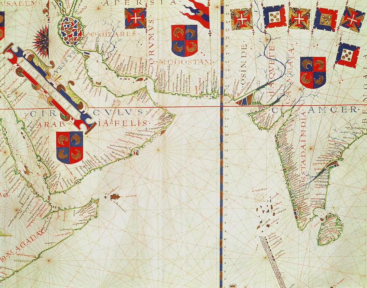 Fol.16 Mapa de Persia, Arabia e India, de un atlas, 1571 de Fernao Vaz Dourado