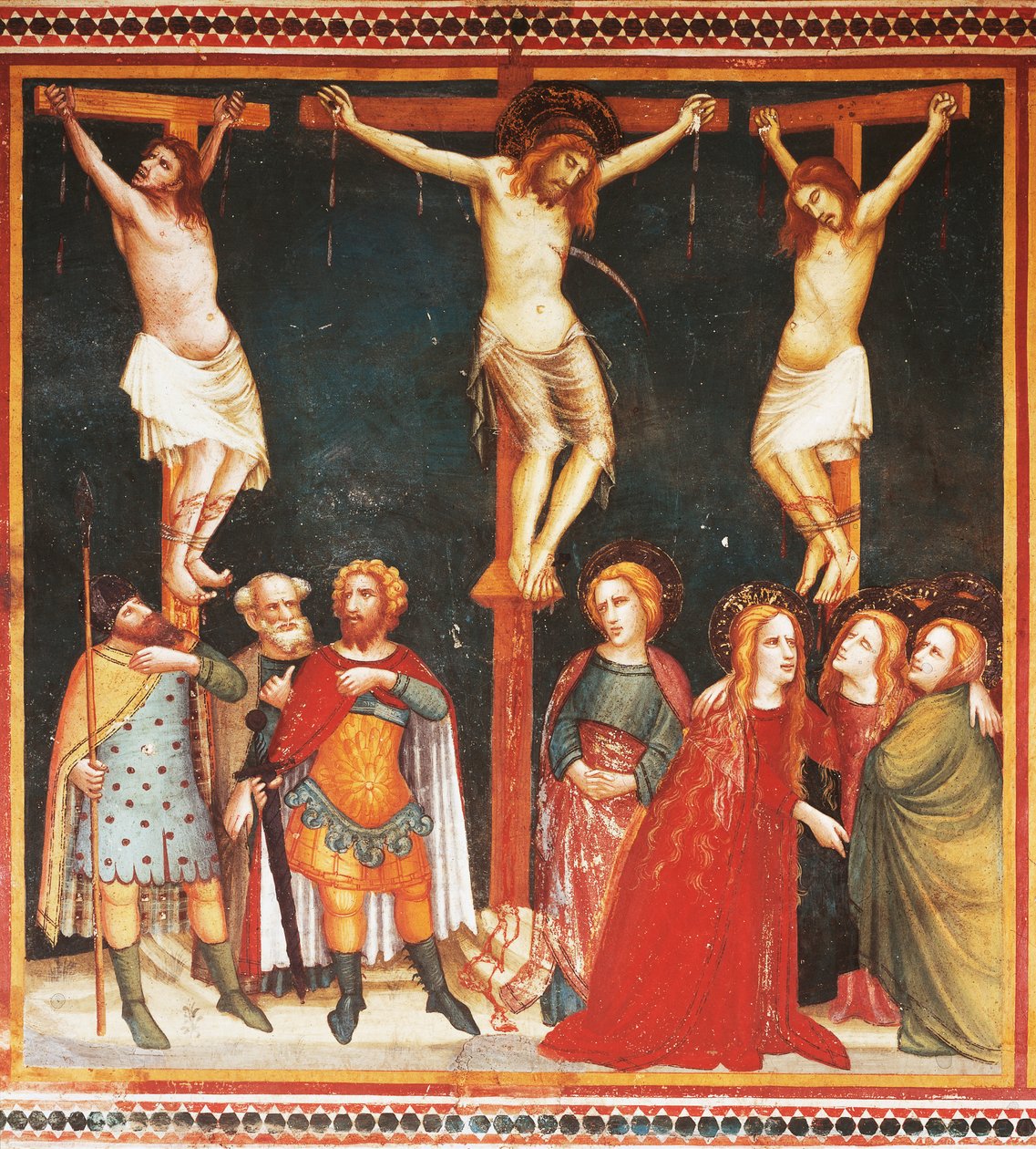 Crucifixión (fresco) de Ferrer Bassa