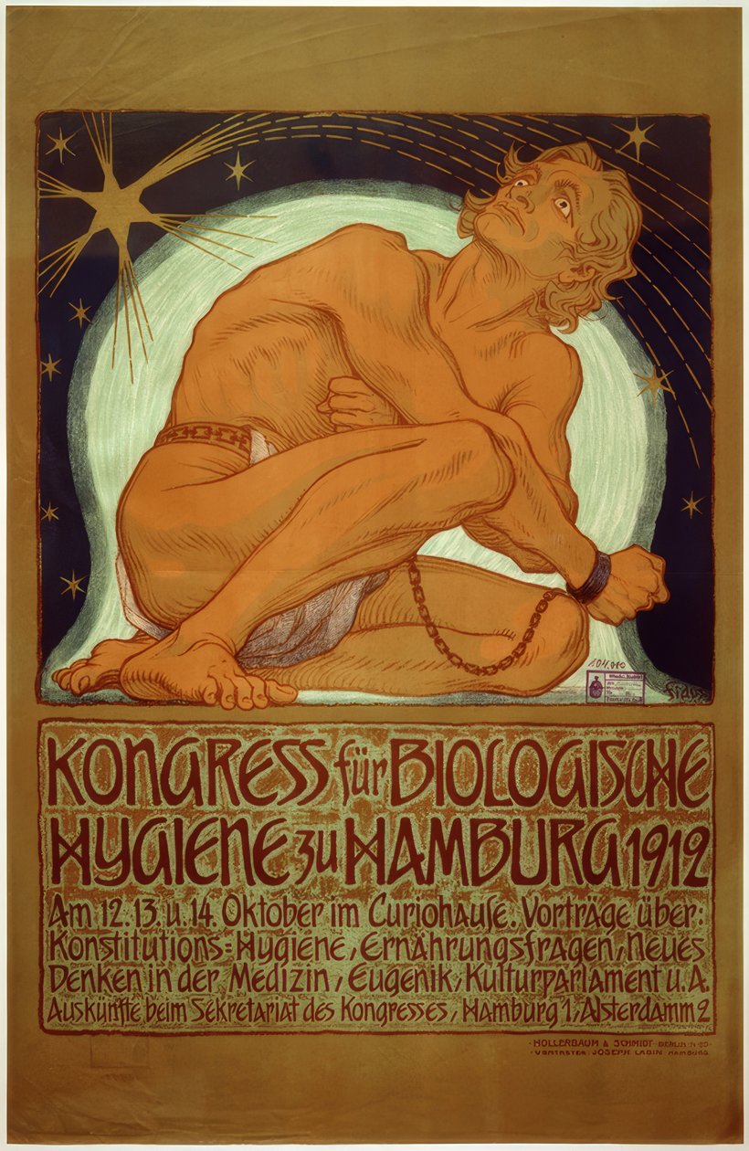 "Congreso de Higiene Biológica en Hamburgo 1912" / Fidus / Póster, 1912 de Fidus