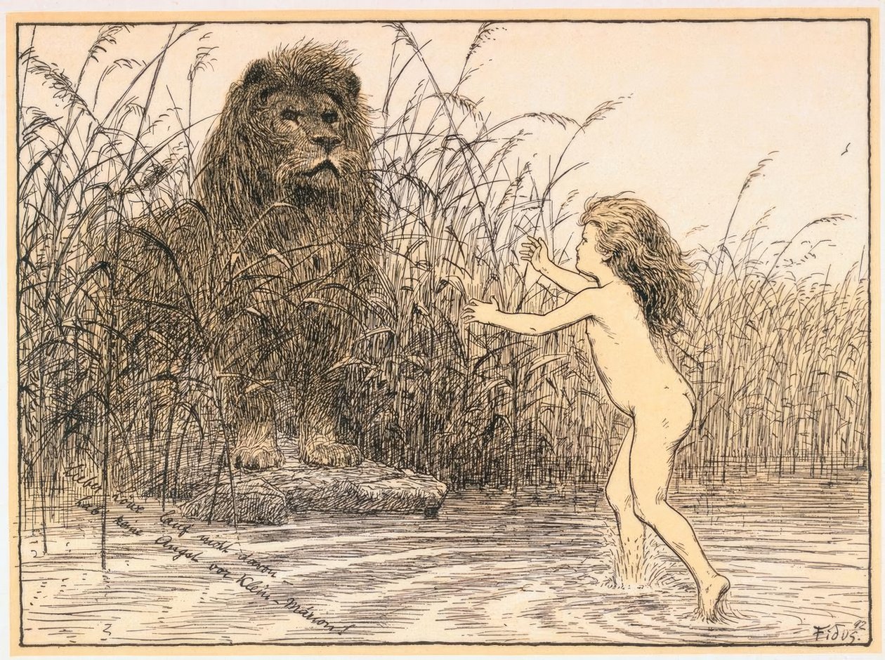 Querido león, no huyas / ¡no tengas miedo de la pequeña Marion! de Fidus