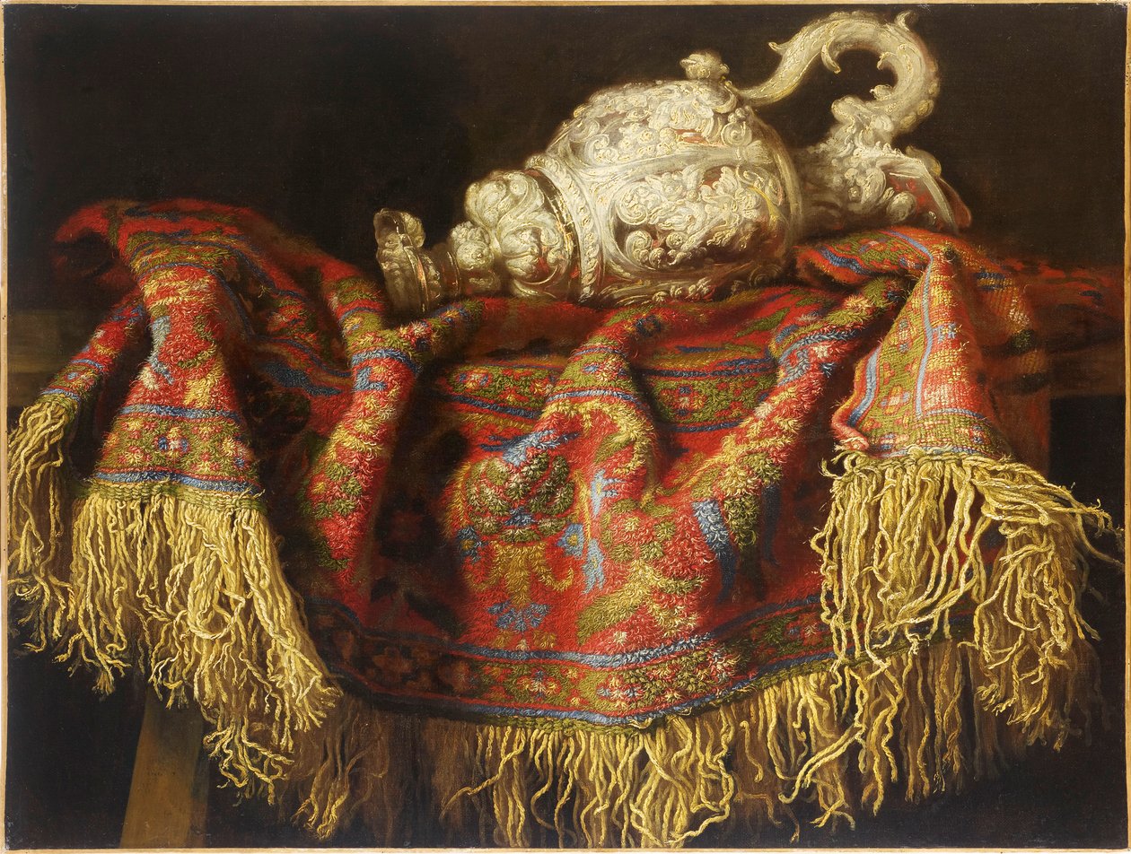 Naturaleza muerta con alfombra, c. 1640 de Fieravino