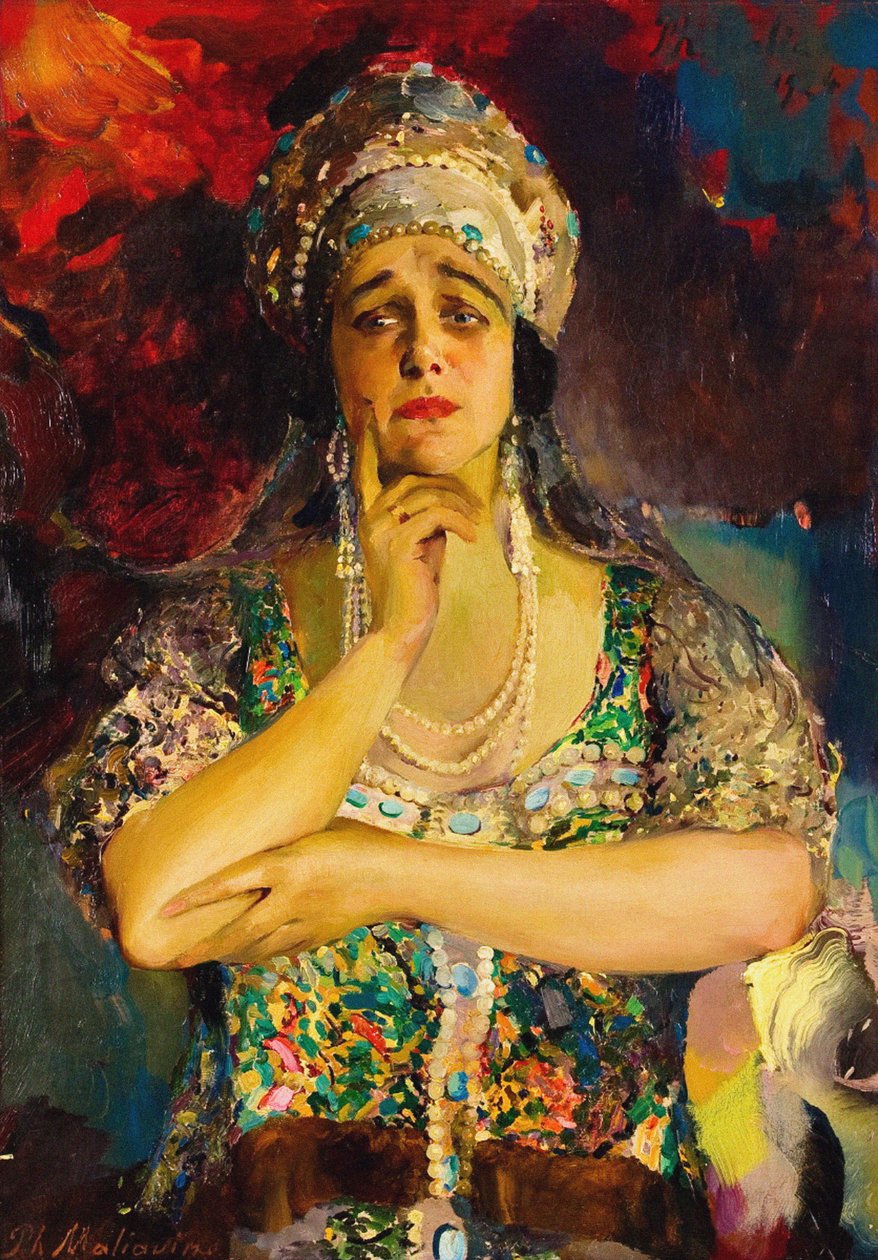 Retrato de la cantante Nadezhda Plevitskaya de Filipp Andreevic Maljavin