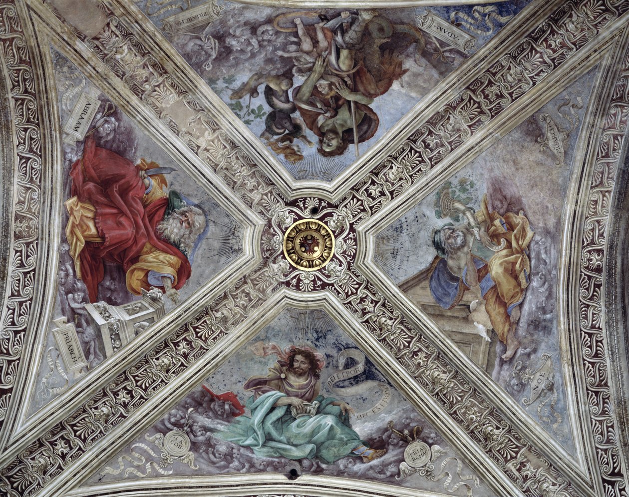 Techo en la Capilla Strozzi que representa a los profetas Abraham, Noé, Adán y Jacob c.1489-1502 de Filippino Lippi
