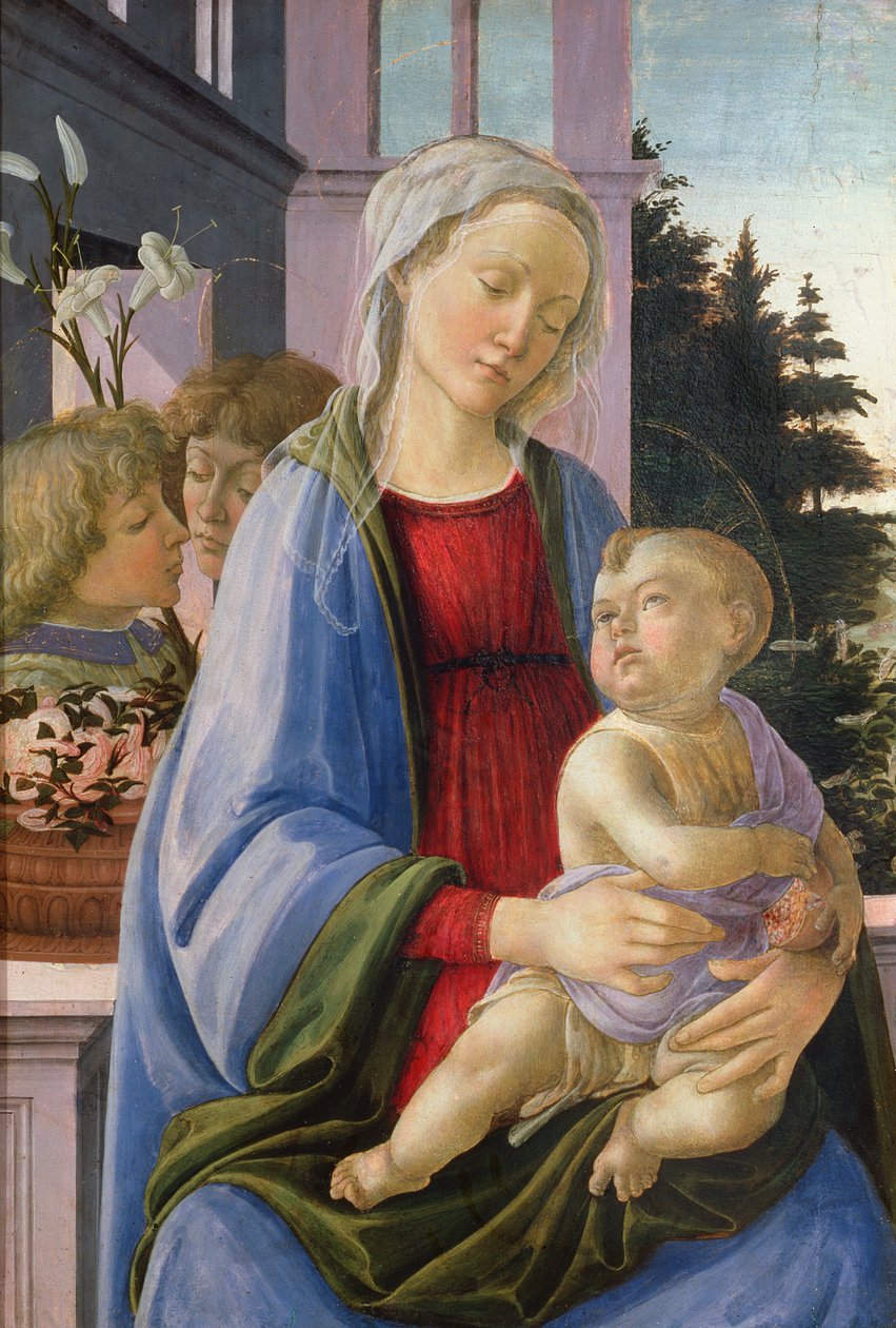 Madonna y Niño con Ángeles (La Madonna de la Granada) de Filippino Lippi
