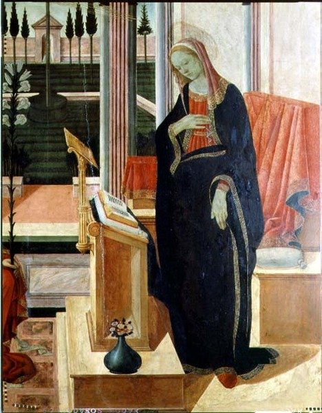 Anunciación (detalle) de Filippino Lippi
