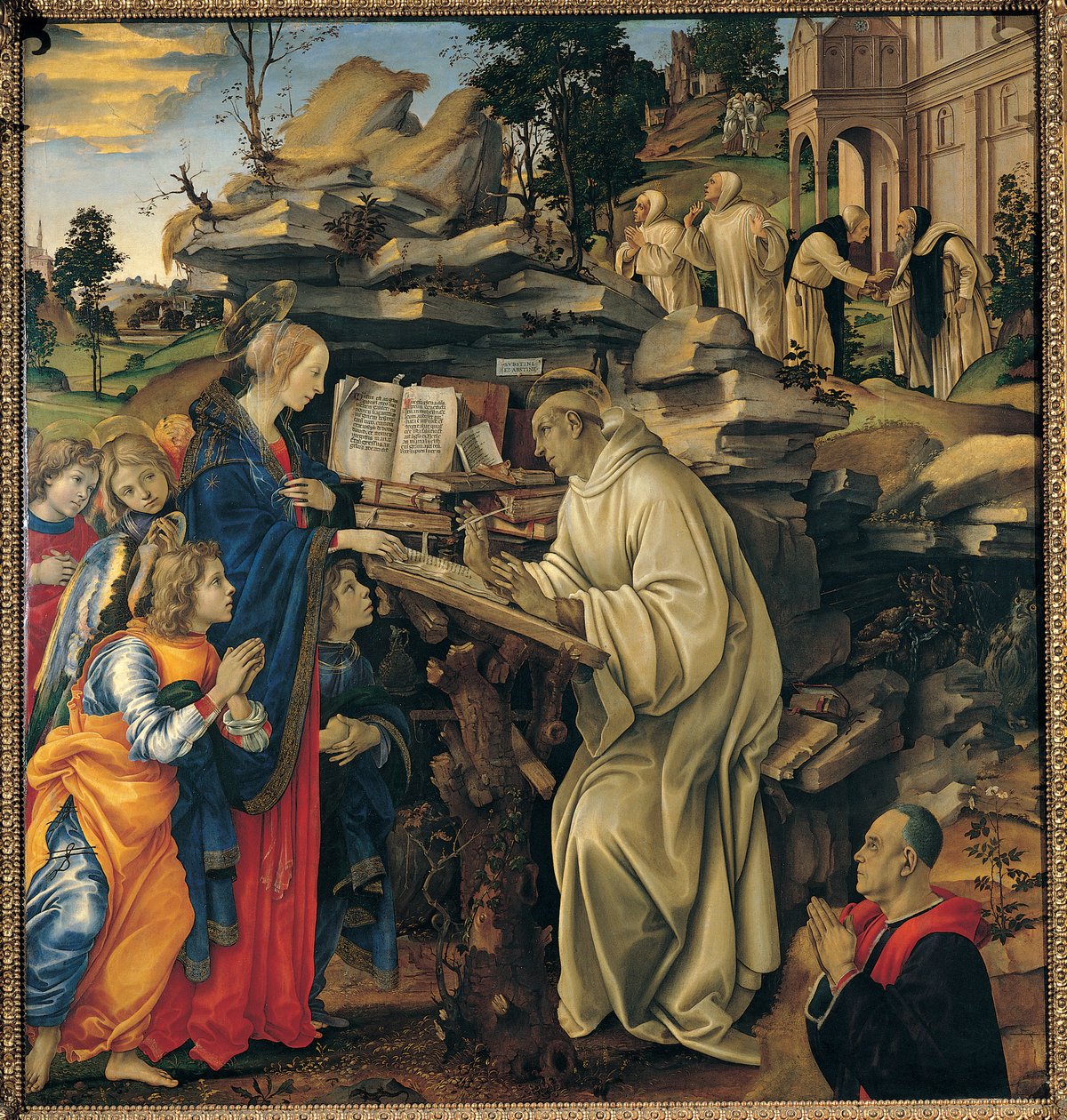 Aparición de la Virgen a San Bernardo de Filippino Lippi