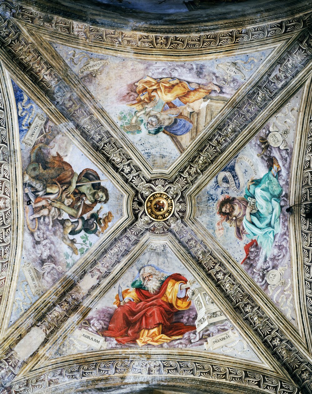 Frescos de Filippino Lippi en la cúpula, Capilla Strozzi. Iglesia de Santa Maria Novella, Florencia, Italia de Filippino Lippi