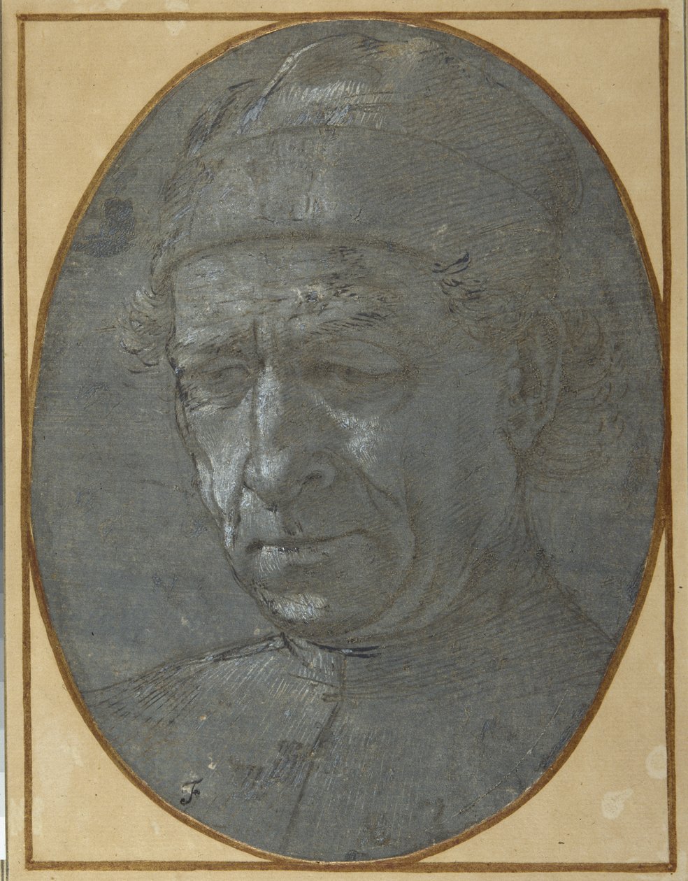 Cabeza de un anciano con gorra de Filippino Lippi