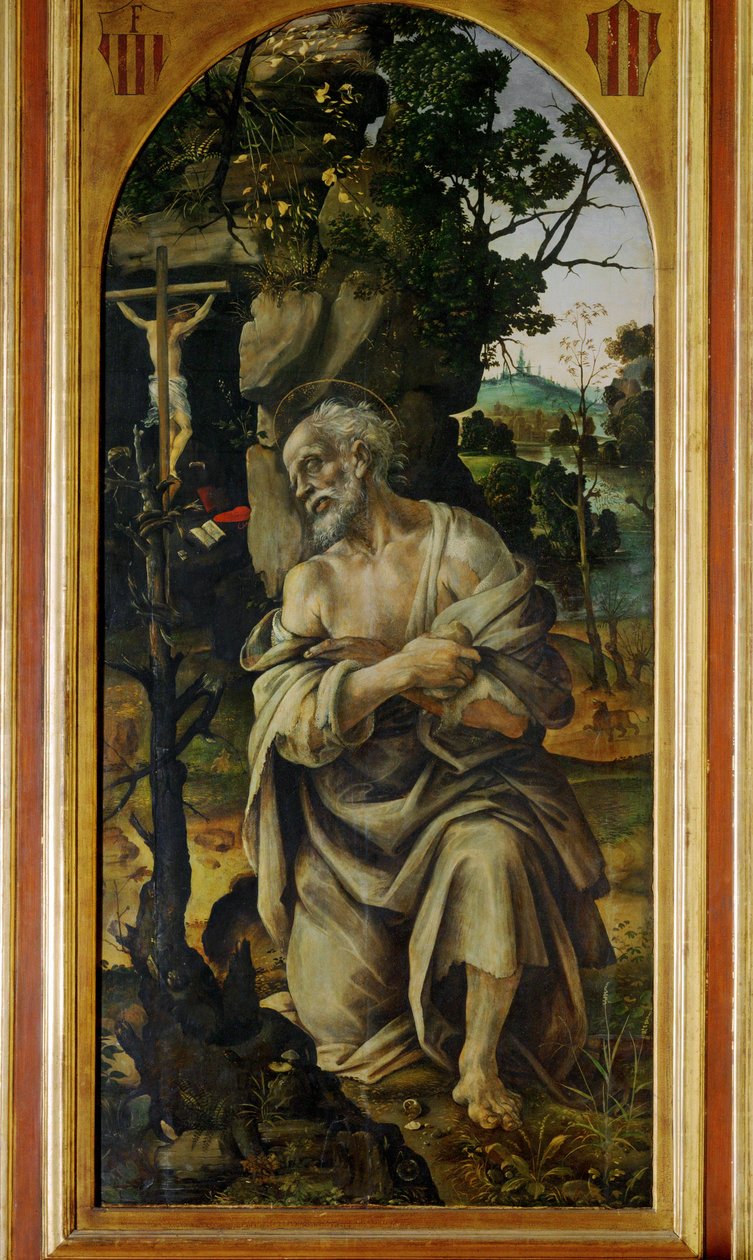 San Jerónimo penitente (pintura sobre madera) de Filippino Lippi