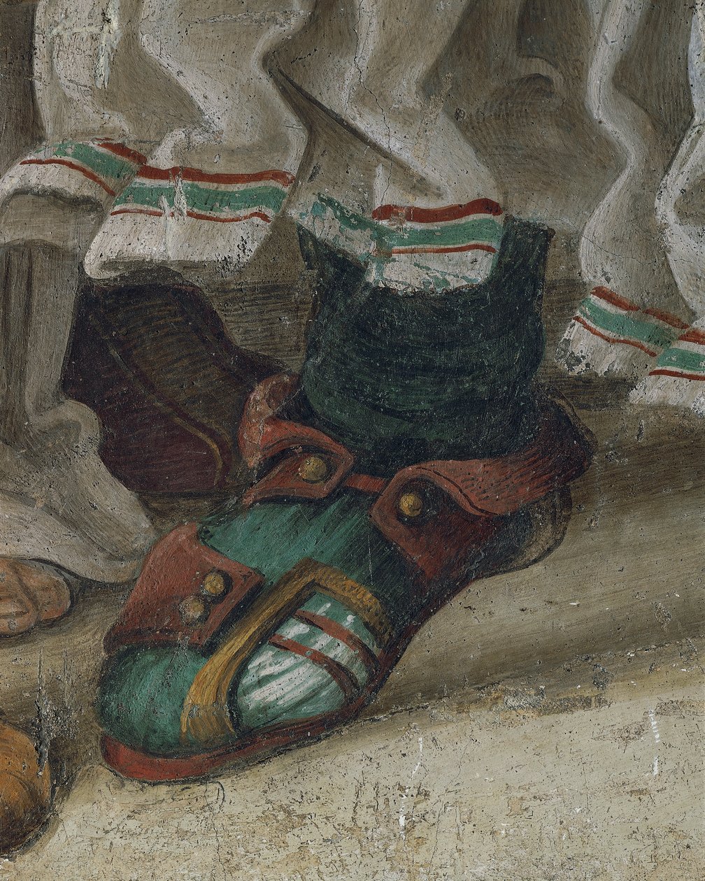 San Felipe expulsando al dragón del templo de Hierópolis (detalle del calzado) de Filippino Lippi