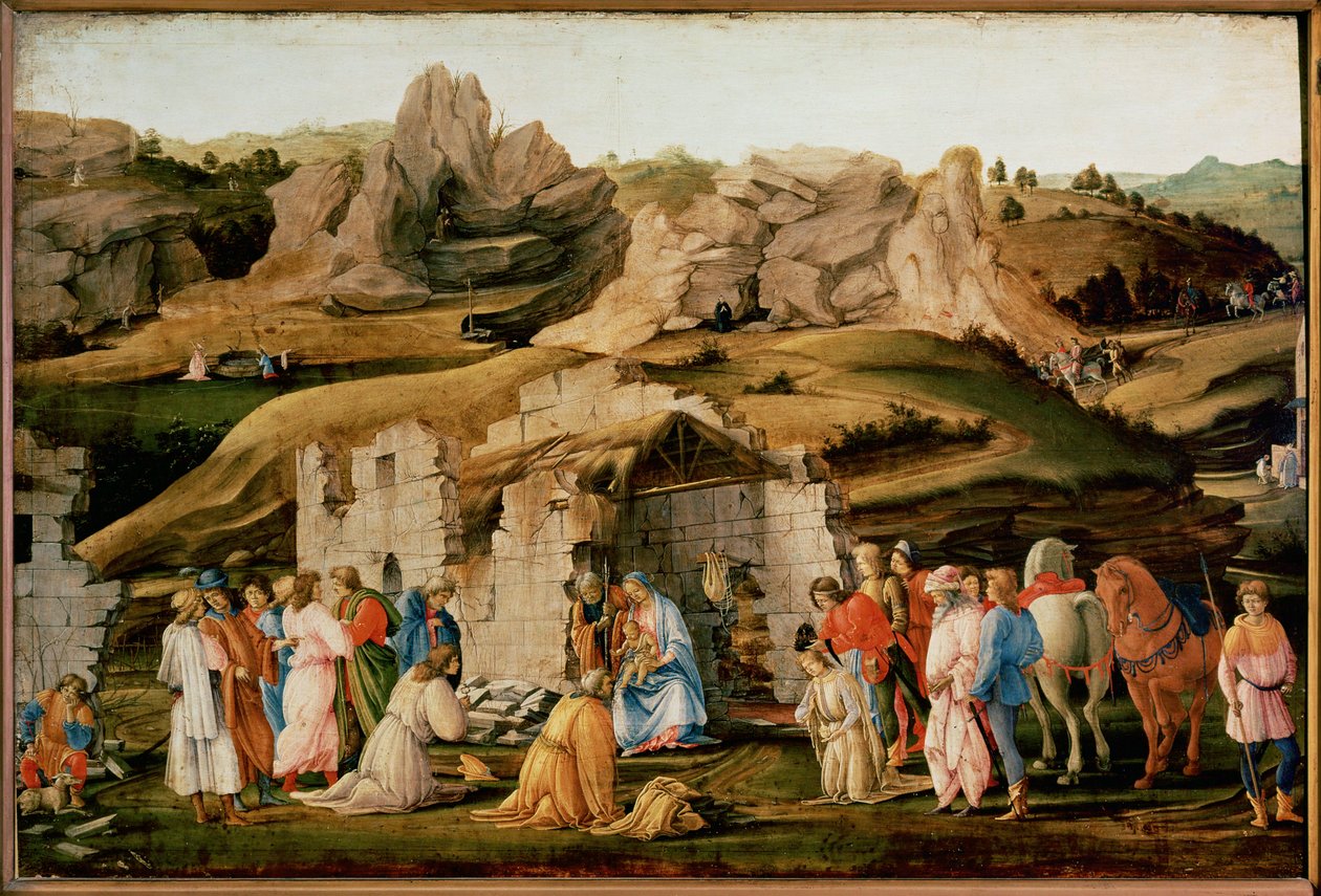 Adoración de los Reyes Magos (temple sobre madera) de Filippino Lippi