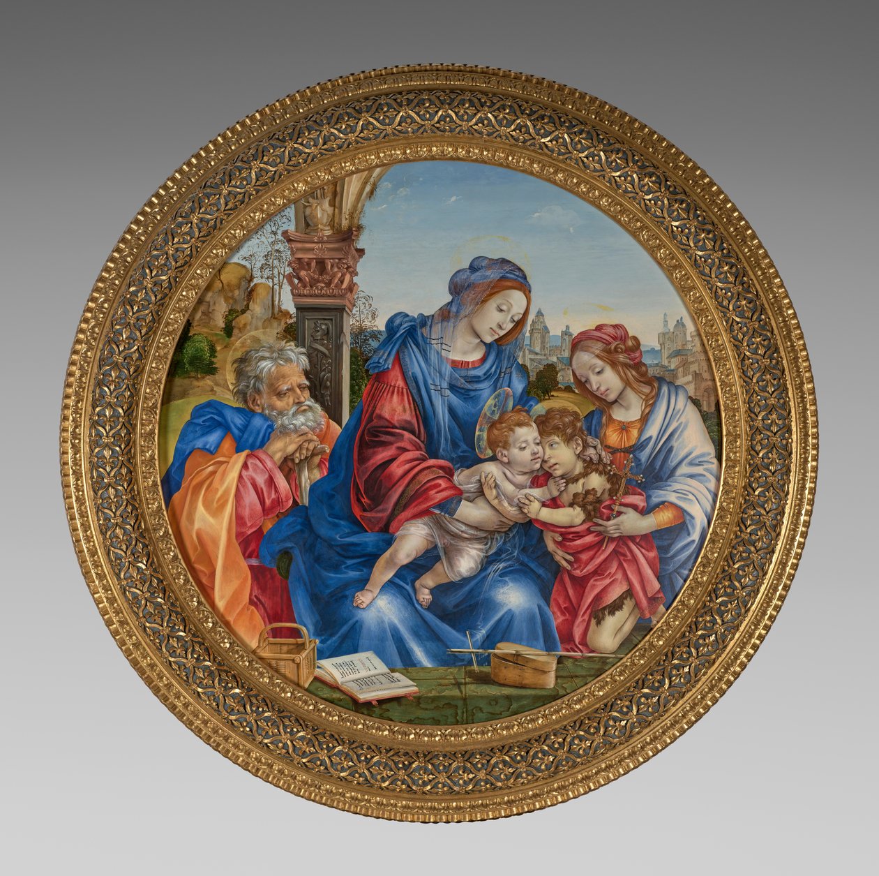 La Sagrada Familia con san Juan Bautista y santa Margarita de Filippino Lippi