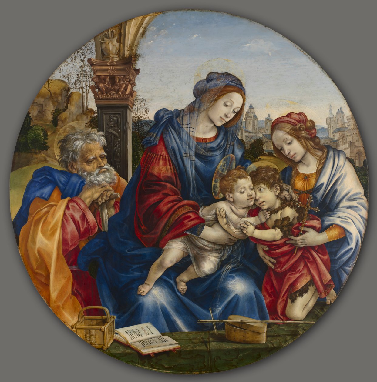 La Sagrada Familia con San Juan Bautista y Santa Margarita, c. 1495 de Filippino Lippi