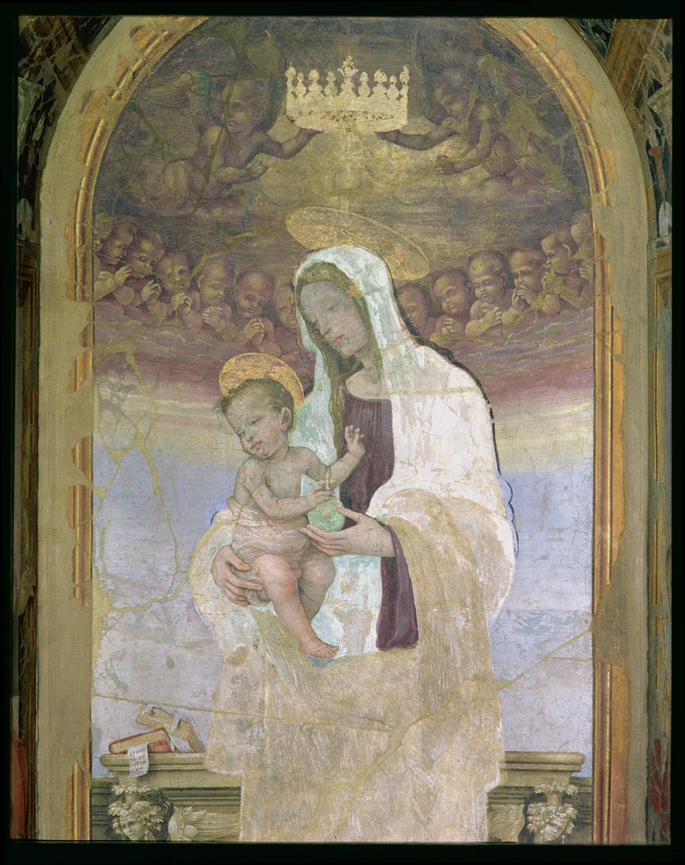 La Madonna y el Niño (detalle) de Filippino Lippi