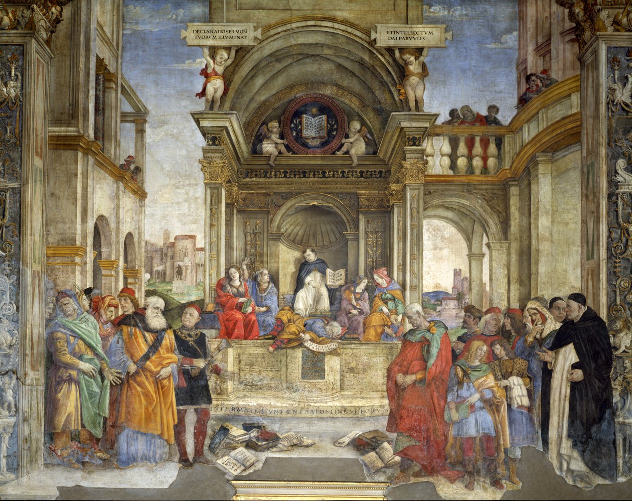 Triunfo de Santo Tomás de Aquino sobre los herejes (fresco) de Filippino Lippi