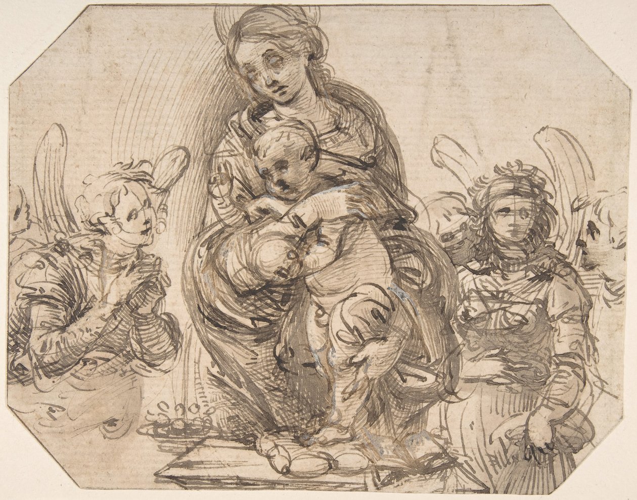 Virgen y niño atendidos por ángeles, 1457-58-1504 de Filippino Lippi.