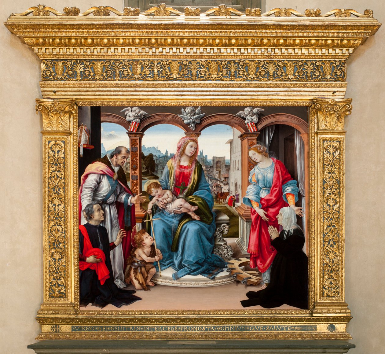 Virgen con niño y San Juan Bautista, San Martín y Santa Catalina de Alejandría de Filippino Lippi